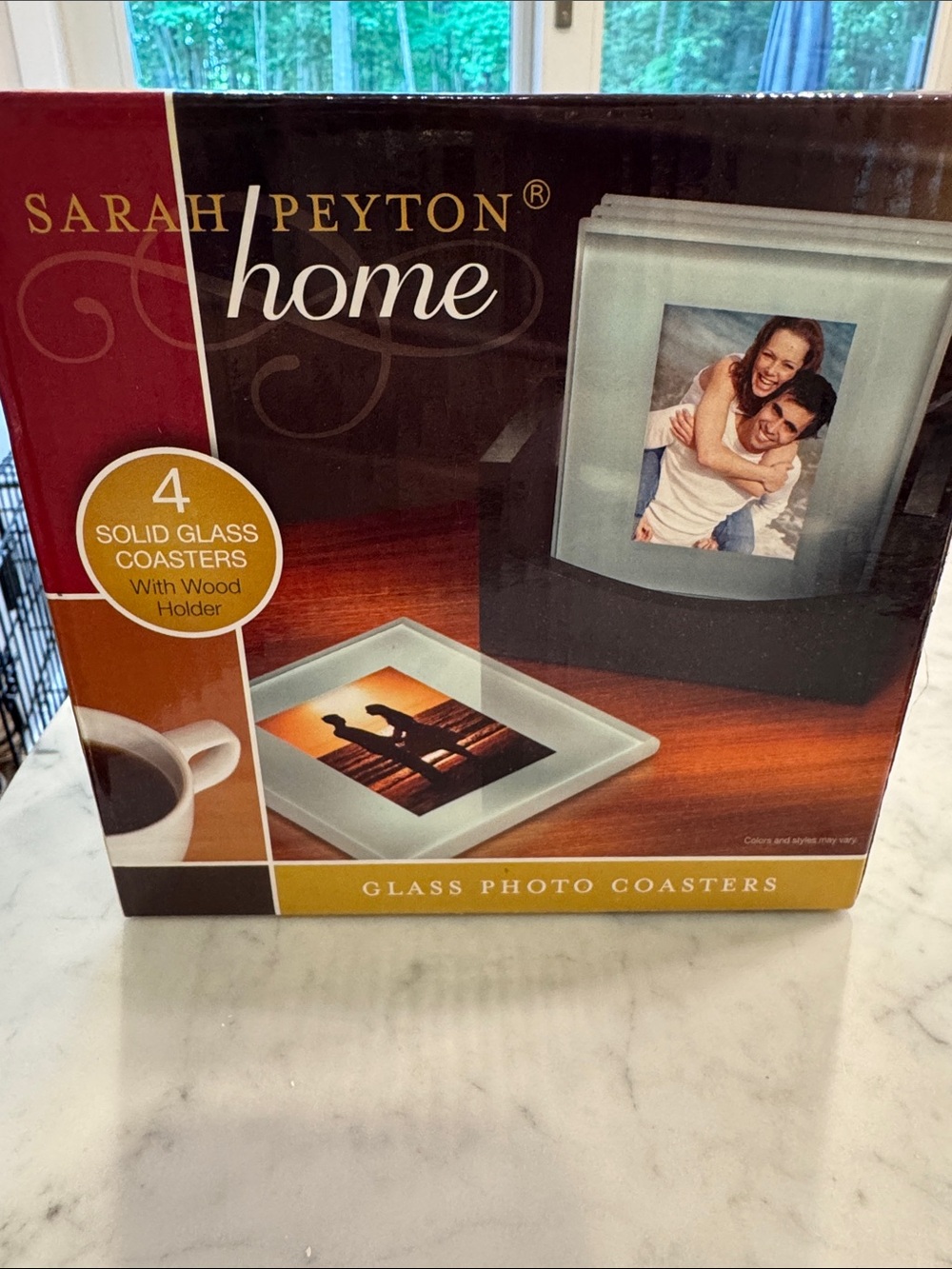Frosted White Glass Photo Coasters - Set of 4